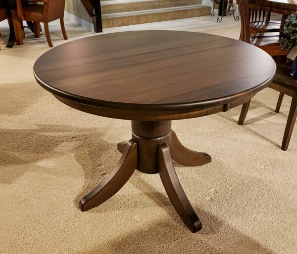 42" Round Classic Pedestal Brown Maple Table