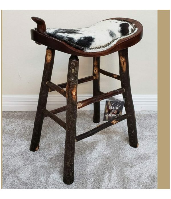 24 r hickory cowhide barstool